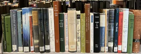 shelf of books about books