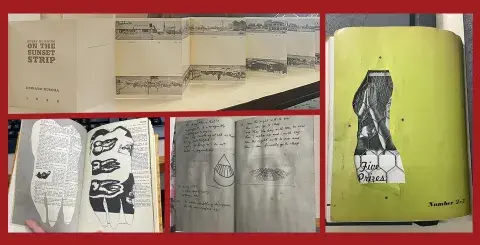Sample pages from VVV, 246 Little Clouds, The Four Suits, and Every Building on the Sunset Strip