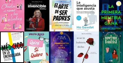 collage of 10 spanish book covers