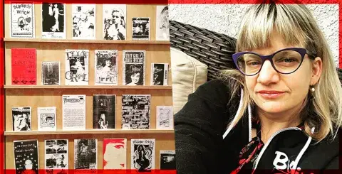 Zine author, Kelli Callis and her many zines
