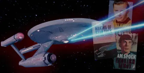 Starship Enterprise of Star Trek science fiction series and books on the series