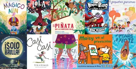 collage of 10 books