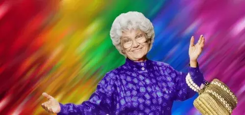 Actress Estelle Getty as the character of Sophia from the Golden Girls