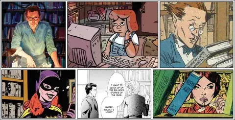 comic panel of comic librarians