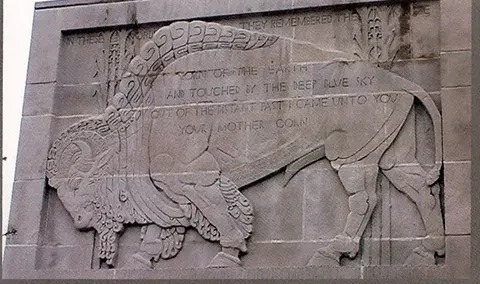 DETAIL OF NEBRASKA CAPITOL BAS RELIEF AND INSCRIPTIONS