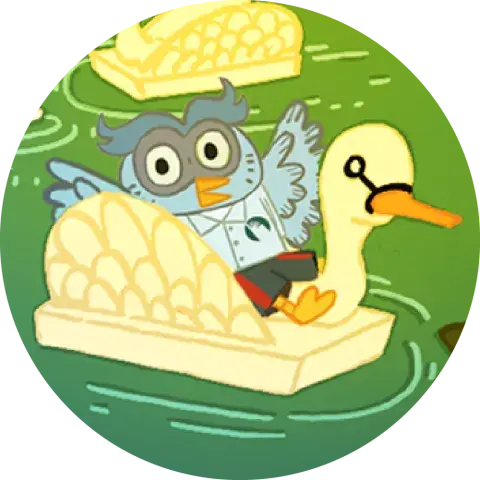 owl on a swan float