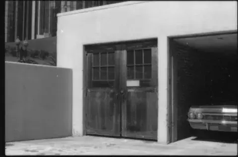 Central Library garages used for library vehicles 1969