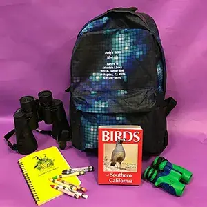 backpack with contents of the bird-watching kit