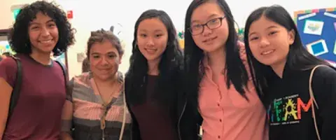 group of smiling teens
