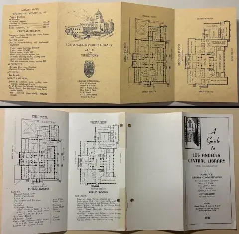 Central Library guides folded out from 1936