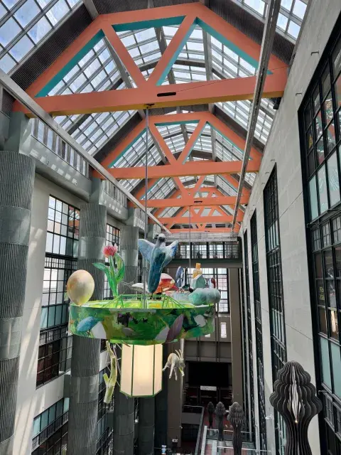 colorful glass Chandeliers by Therman Statom
