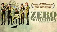a mvoie poster of zero motivation: five women in space suits