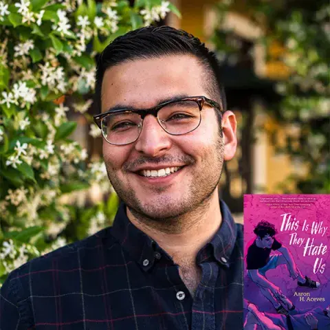 Aaron Aceves and the cover of his book