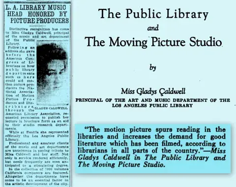 Gladys Caldwell in a newspaper article