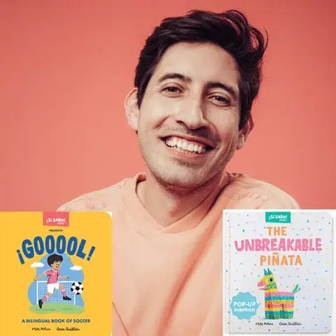 Mike Alfaro and the cover of his two books
