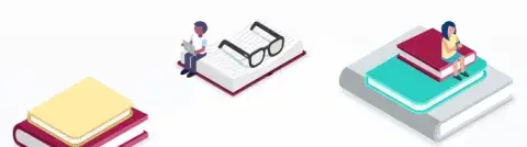 people on books graphic
