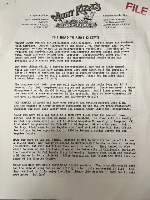aunt kizzy letter
