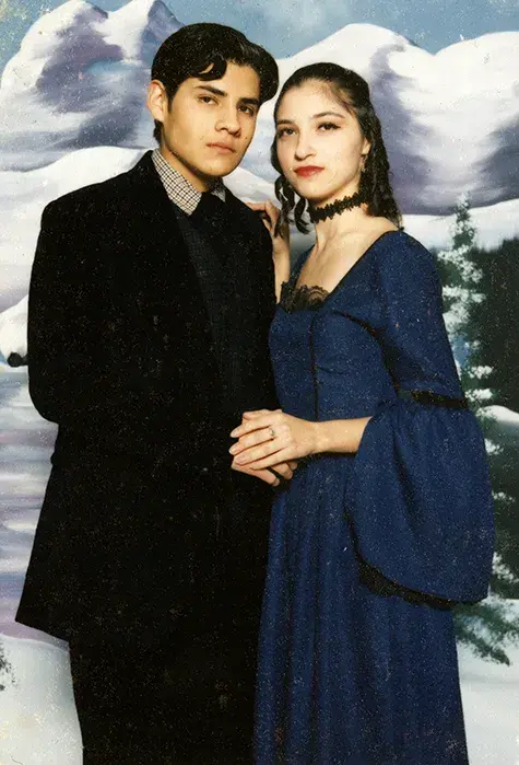 Winter Formal picture of two teens, 1994