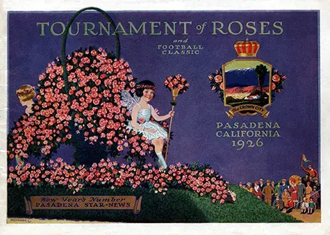two girls sitting on a float of roses