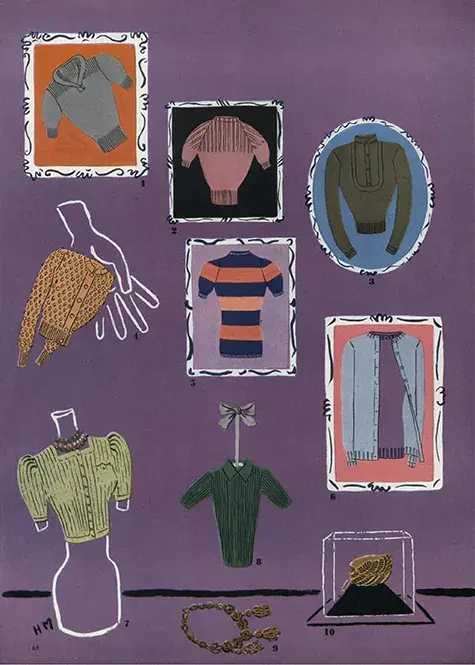 painting of sweaters in frames