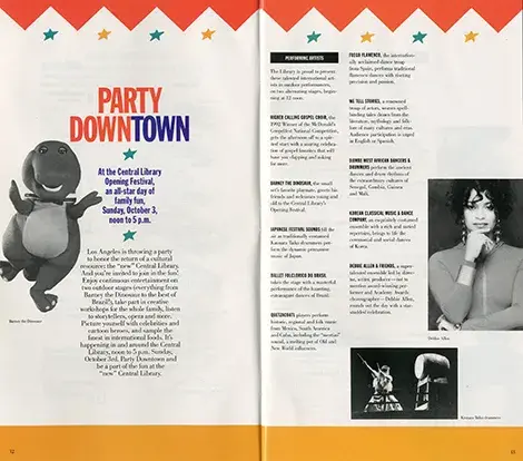 A Program catalog featuring the events on Central Library