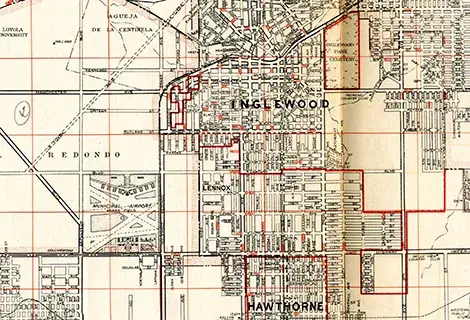 Map of Inglewood Park cemetery