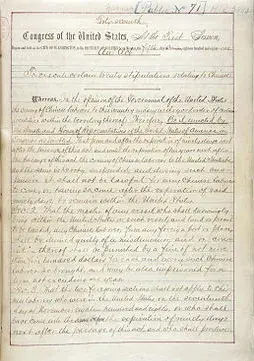 First page of Exclusionary Act of 1882