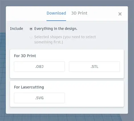 screenshot of Tinkercad program