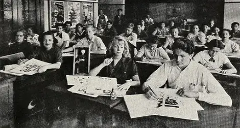 The art class at John Burroughs Junior High School 