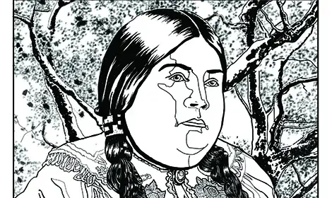 line drawing of Ah-Wane-U Sharon