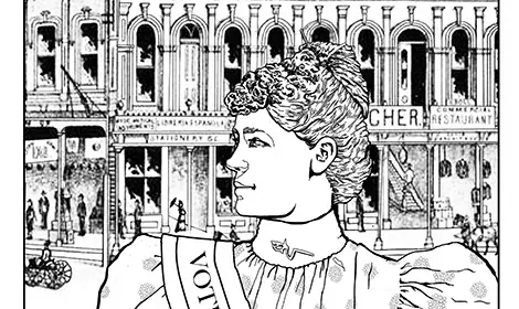 Line drawing of Mary Emily Foy
