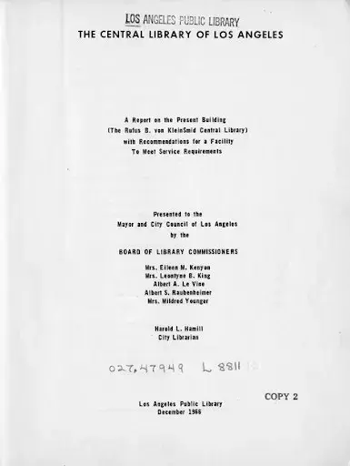 Title page for the 1966 Green Report