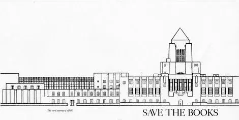 line drawing of the library