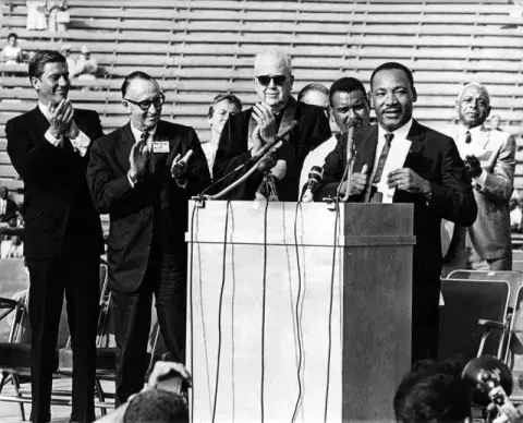 Martin Luther King Jr. with actor Dick Van Dyke