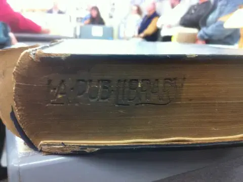  Los Angeles Public Library branding with an iron 