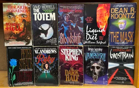 Horror novels, photo by author