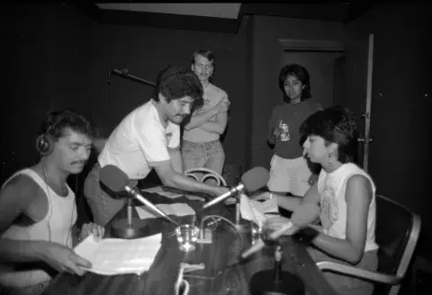 Radio GLLU at KPFK station in the 1980s