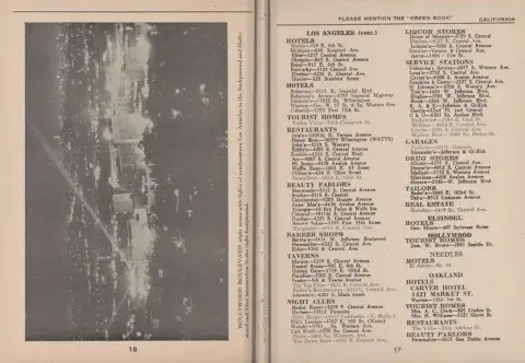 Directory pages from the Green Book Railroad Edition, 1951 