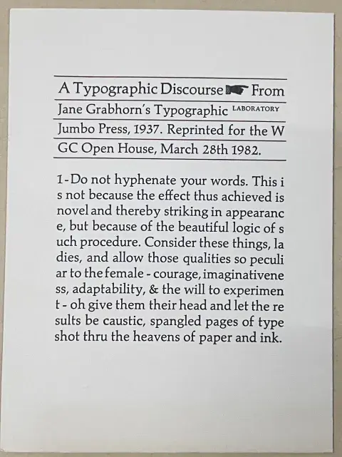 A Women’s Graphic center postcard
