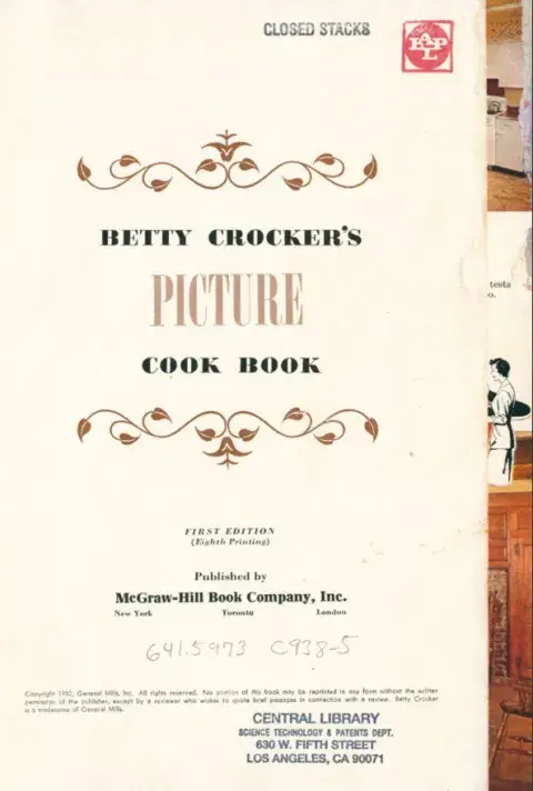 Betty Crocker cookbook of 1950