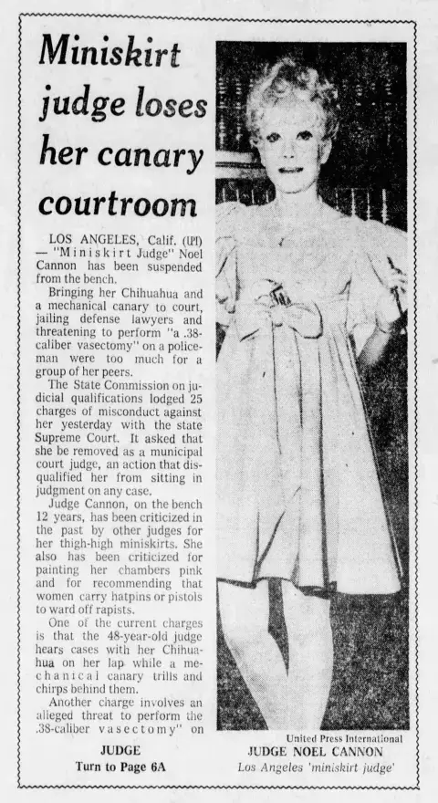 Losing her courtroom was broadcast far and wide as this story from the Minneapolis Star newspaper shows