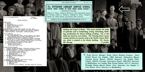  W. Elmo Reavis stands with students and other instructors during the Winter Session of the Riverside Library Service School