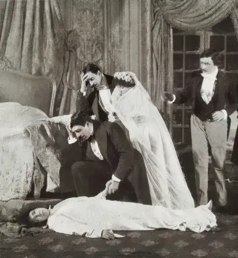 a still from a film of La Dame aux Camélias