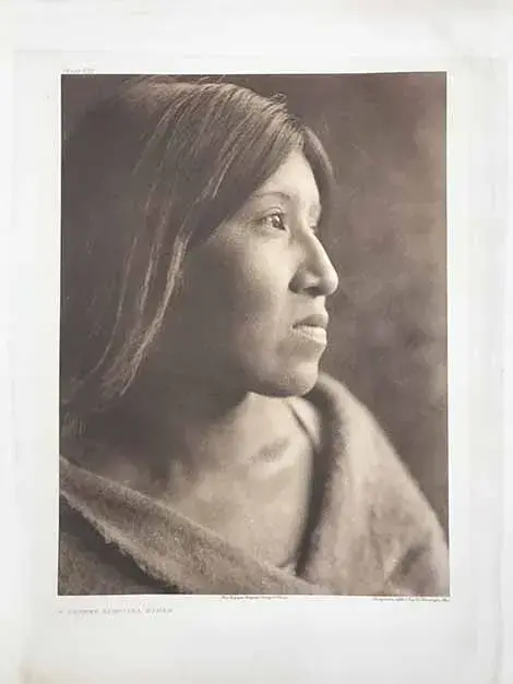 a side profile photograph of a Cahuilla Native American woman