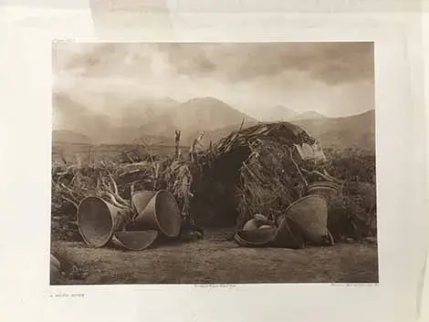 a photograph of a Native American Mono home