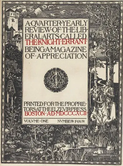 black and white illustrated front cover of The final issue of The Knight Errant