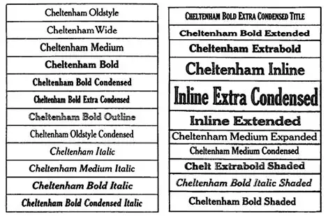 an example of Cheltenham typeface and font