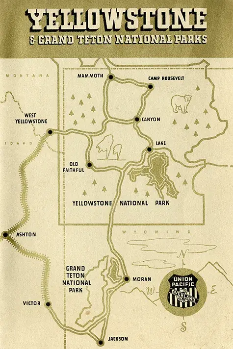 map of Yellostone