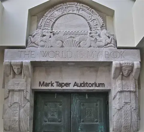 door surround from the Children’s Department in the former East Wing. Now located in the Mark Taper Auditorium lobby