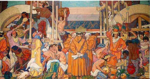 Dean Cornwell's mural, "Building of the Missions"